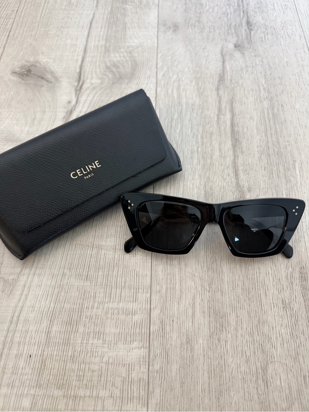CELINE Black Cat Eye Acetate Sunglasses